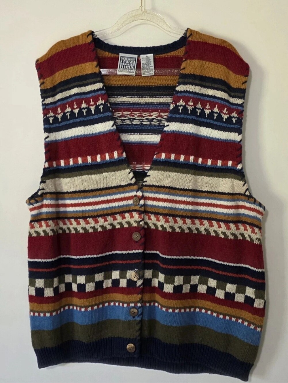 Vintage Russ Sport Sweater Vest Boho Hippie Cottagecore Ranchwear Goblincore XL